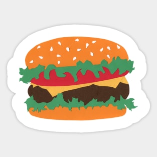 Burger Hand Cut Paper Cheeseburger Lettuce Tomato Sesame Seeds Sticker